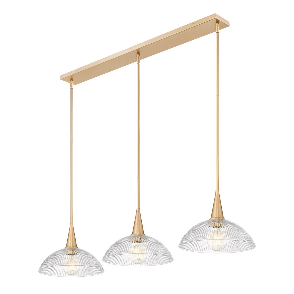 Lunelle 3 Light Modern Gold Linear Chandelier
