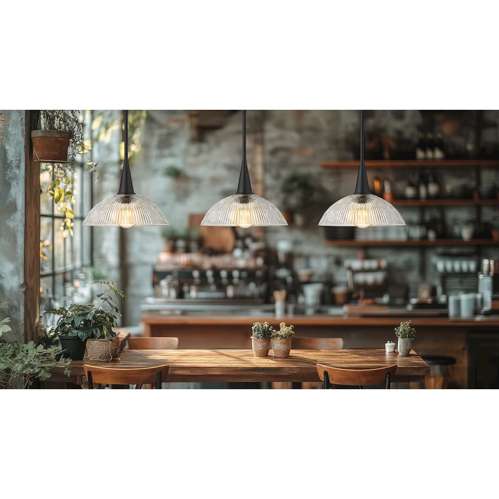 Lunelle 1 Light Matte Black Pendant