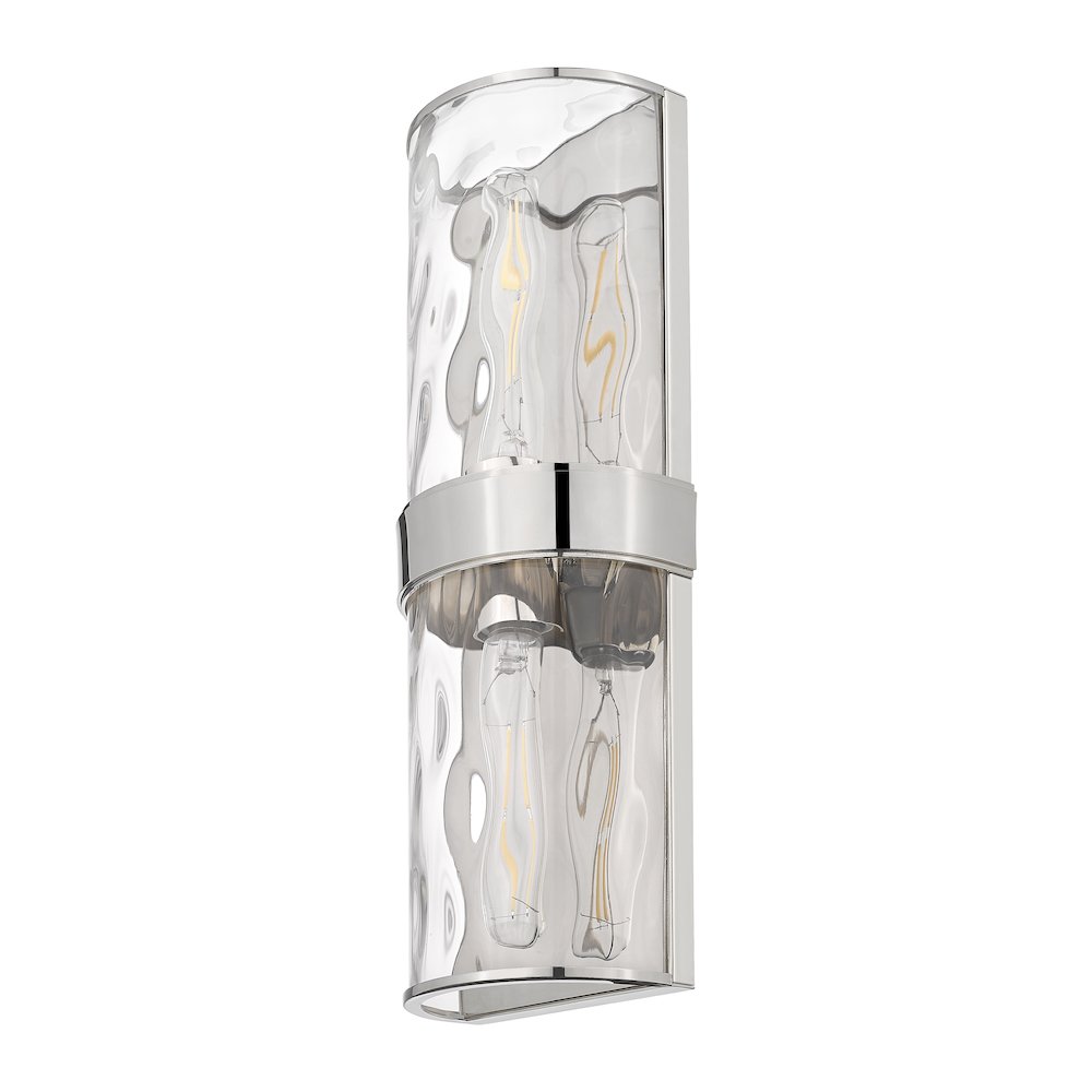 Meridian 2 Light Polished Nickel Wall Sconce