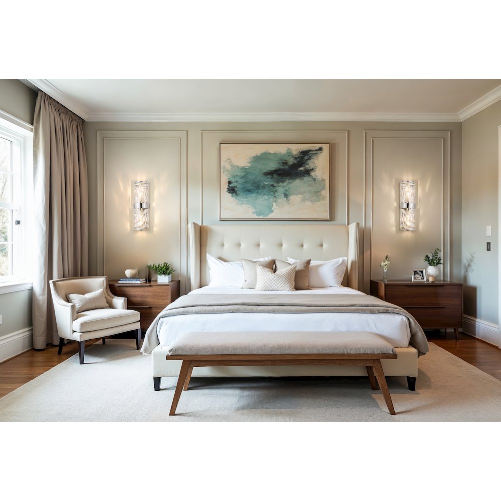 Meridian 2 Light Polished Nickel Wall Sconce