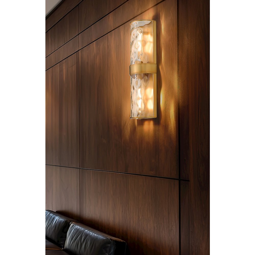 Meridian 2 Light Rubbed Brass Wall Sconce