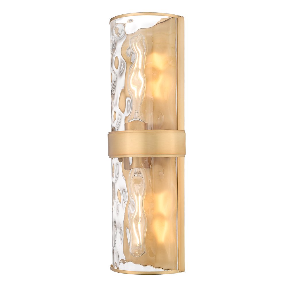 Meridian 2 Light Rubbed Brass Wall Sconce