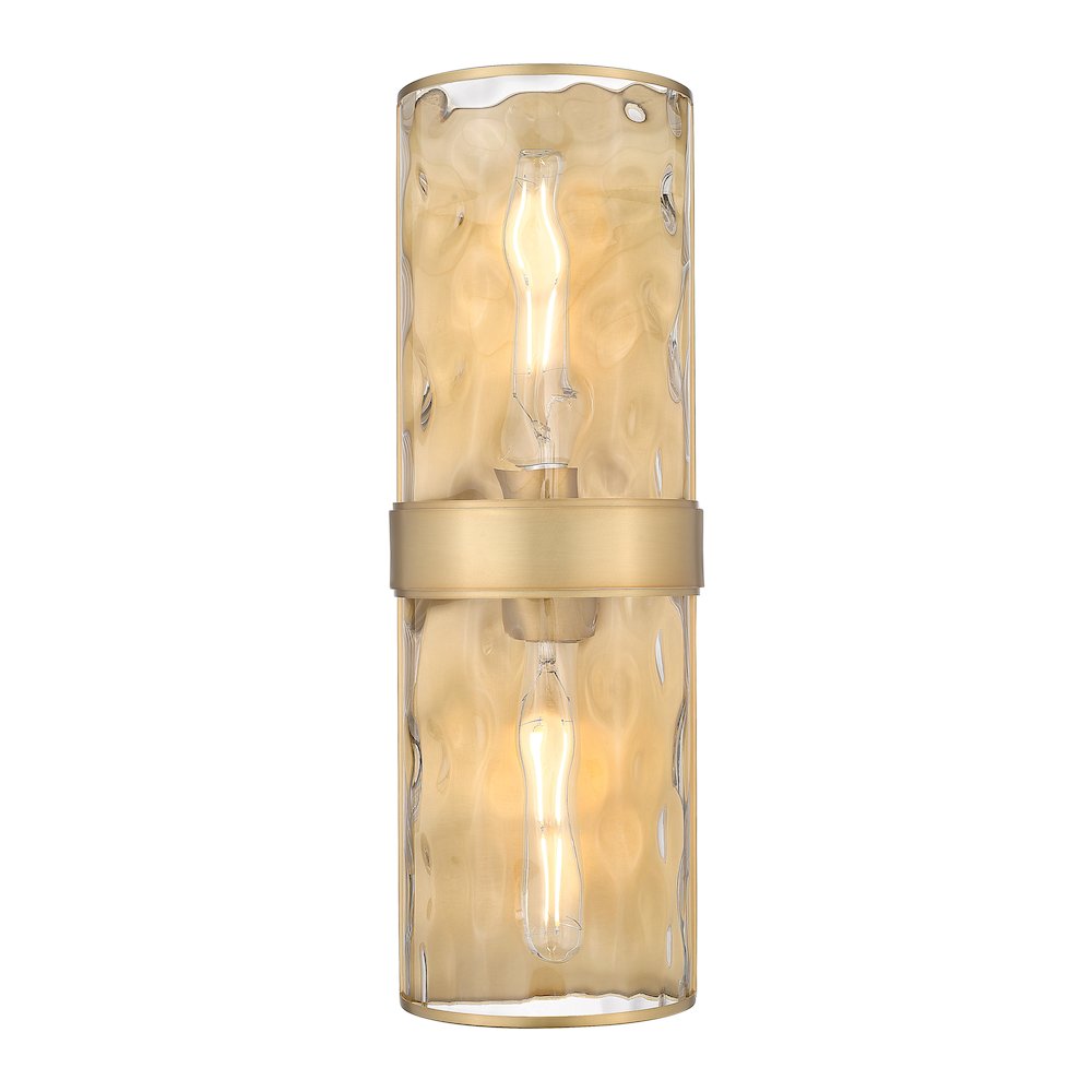 Meridian 2 Light Rubbed Brass Wall Sconce