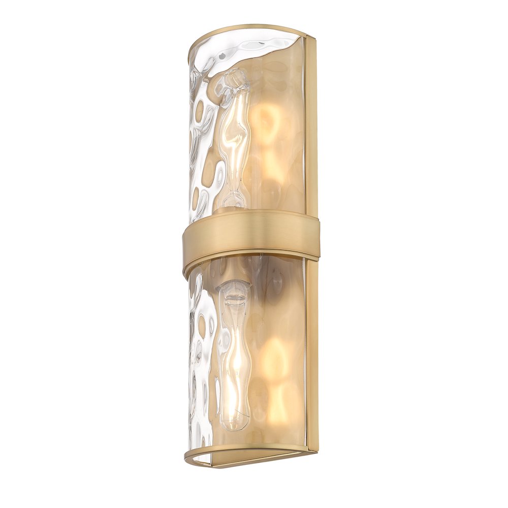 Meridian 2 Light Rubbed Brass Wall Sconce