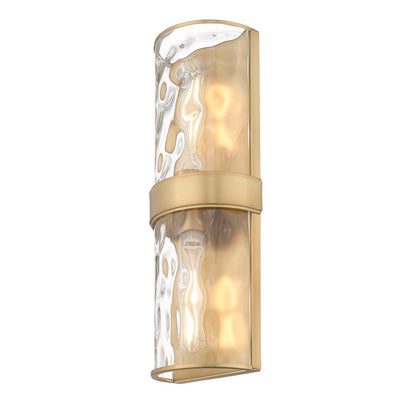 Meridian 2 Light Rubbed Brass Wall Sconce