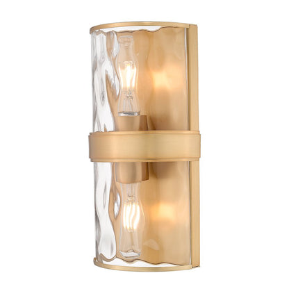 Meridian 2 Light Rubbed Brass Wall Sconce