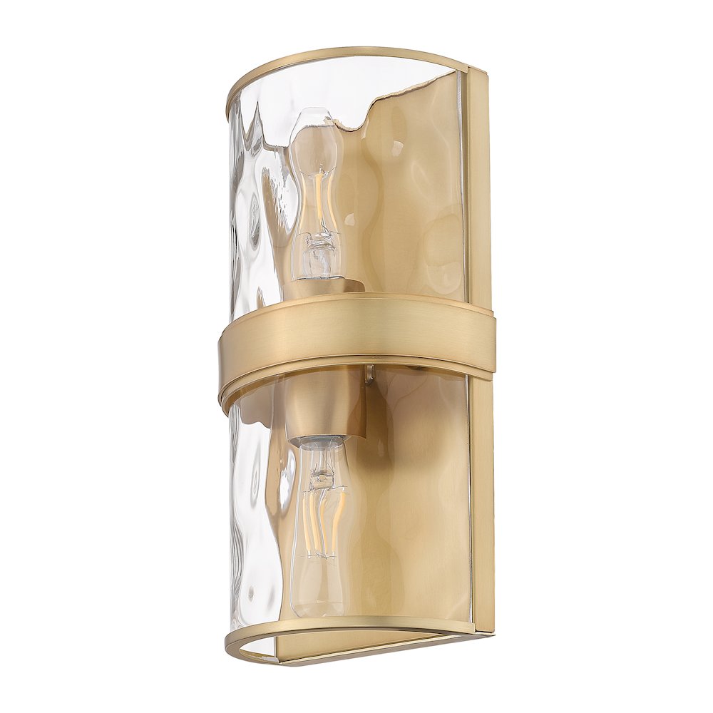 Meridian 2 Light Rubbed Brass Wall Sconce