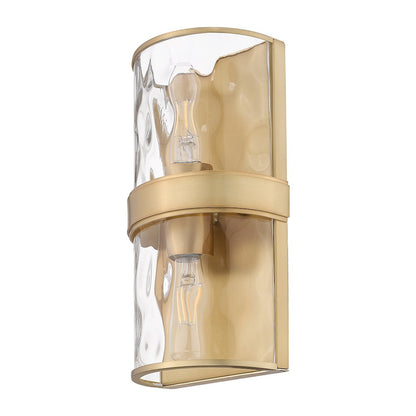 Meridian 2 Light Rubbed Brass Wall Sconce