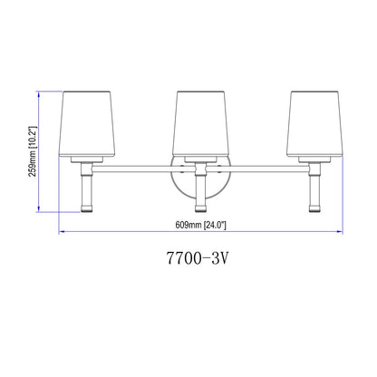 Z-Lite 3 Light Vanity, Brushed Nickel