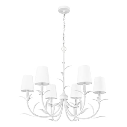 Z-Lite 6 Light Chandelier, Textured White