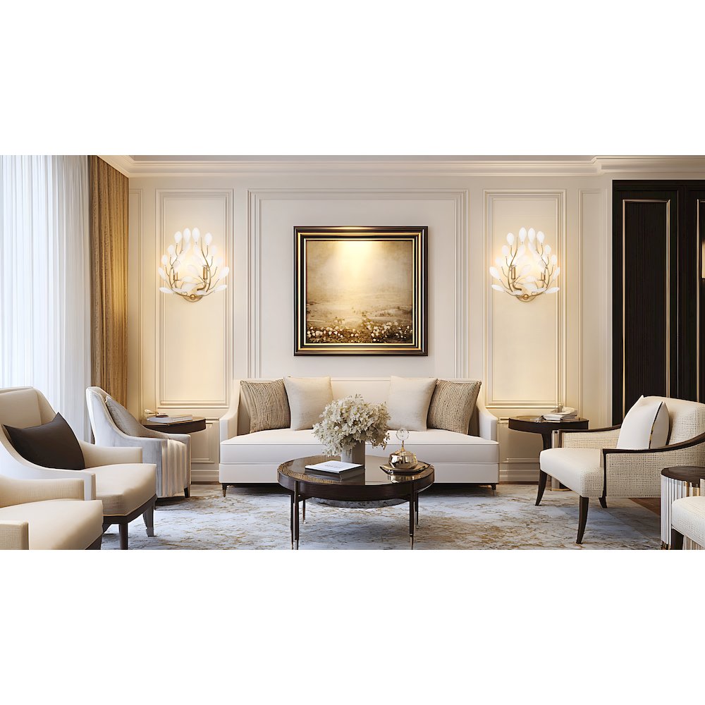 Z-Lite 2 Light Wall Sconce, Modern Gold