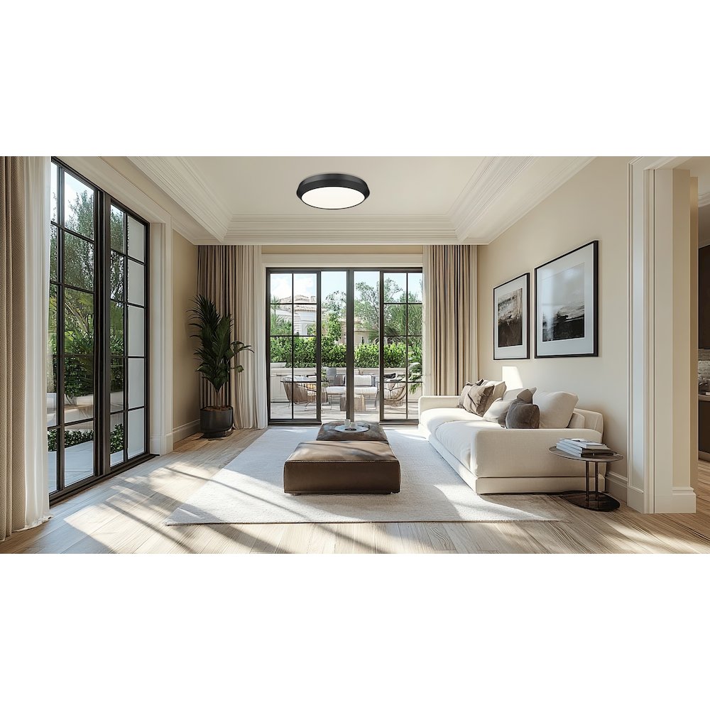 Z-Lite 1 Light Flush Mount, Matte Black