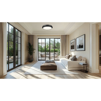 Z-Lite 1 Light Flush Mount, Matte Black