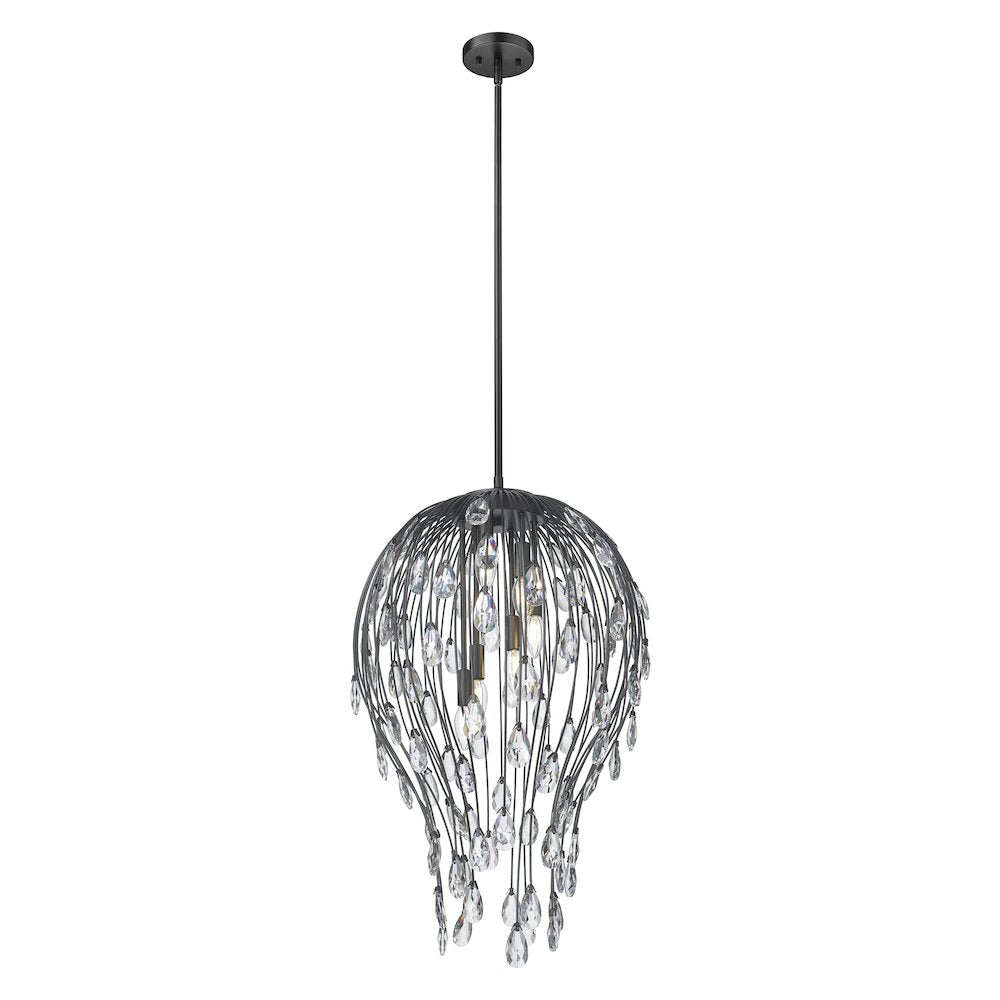 Z-Lite 6 Light Pendant, Matte Black