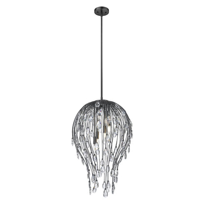 Z-Lite 6 Light Pendant, Matte Black