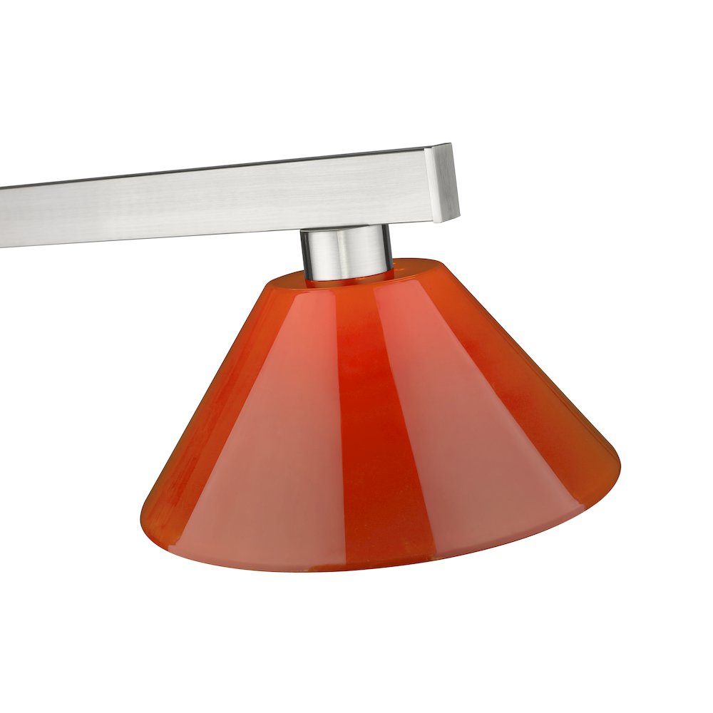 Z-Lite Cobalt 3 Light Billiard, Steel Frame, Red Shade Color