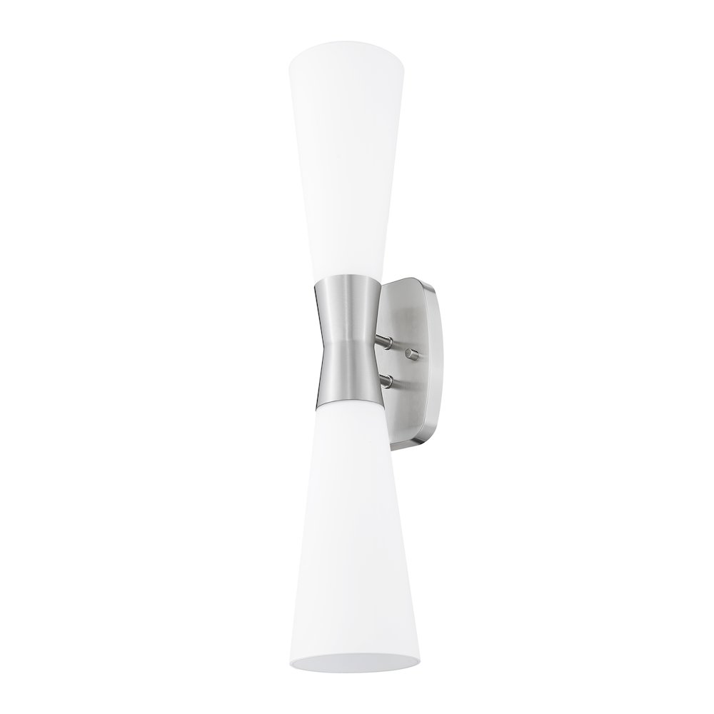 Z-Lite 2 Light Wall Sconce, Brushed Nickel