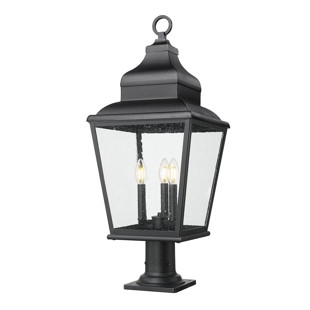 Z-Lite 3 Light Outdoor Pier Mounted Fixture, Sand Black