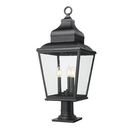 Z-Lite 3 Light Outdoor Pier Mounted Fixture, Sand Black