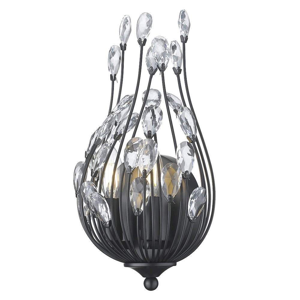 Z-Lite 2 Light Wall Sconce, Matte Black