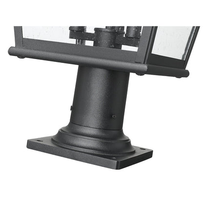 Z-Lite 3 Light Outdoor Pier Mounted Fixture, Sand Black