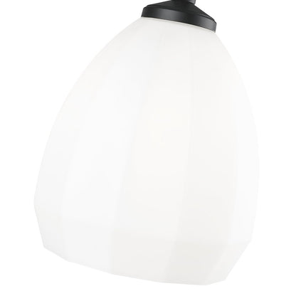 Z-Lite Oren 1 Light Pendant in Matte Black color, Steel frame