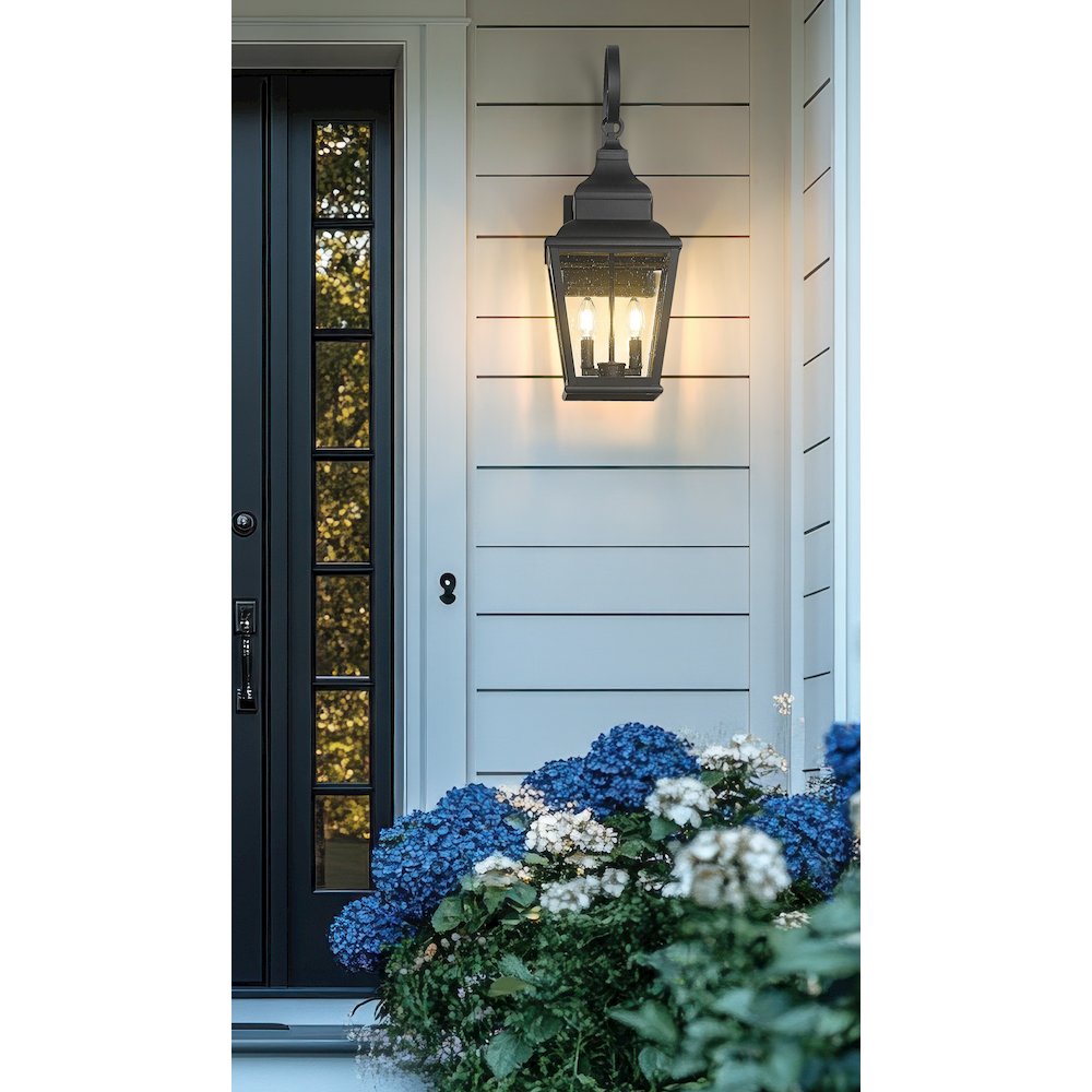 Z-Lite 2 Light Outdoor Wall Light, Sand Black