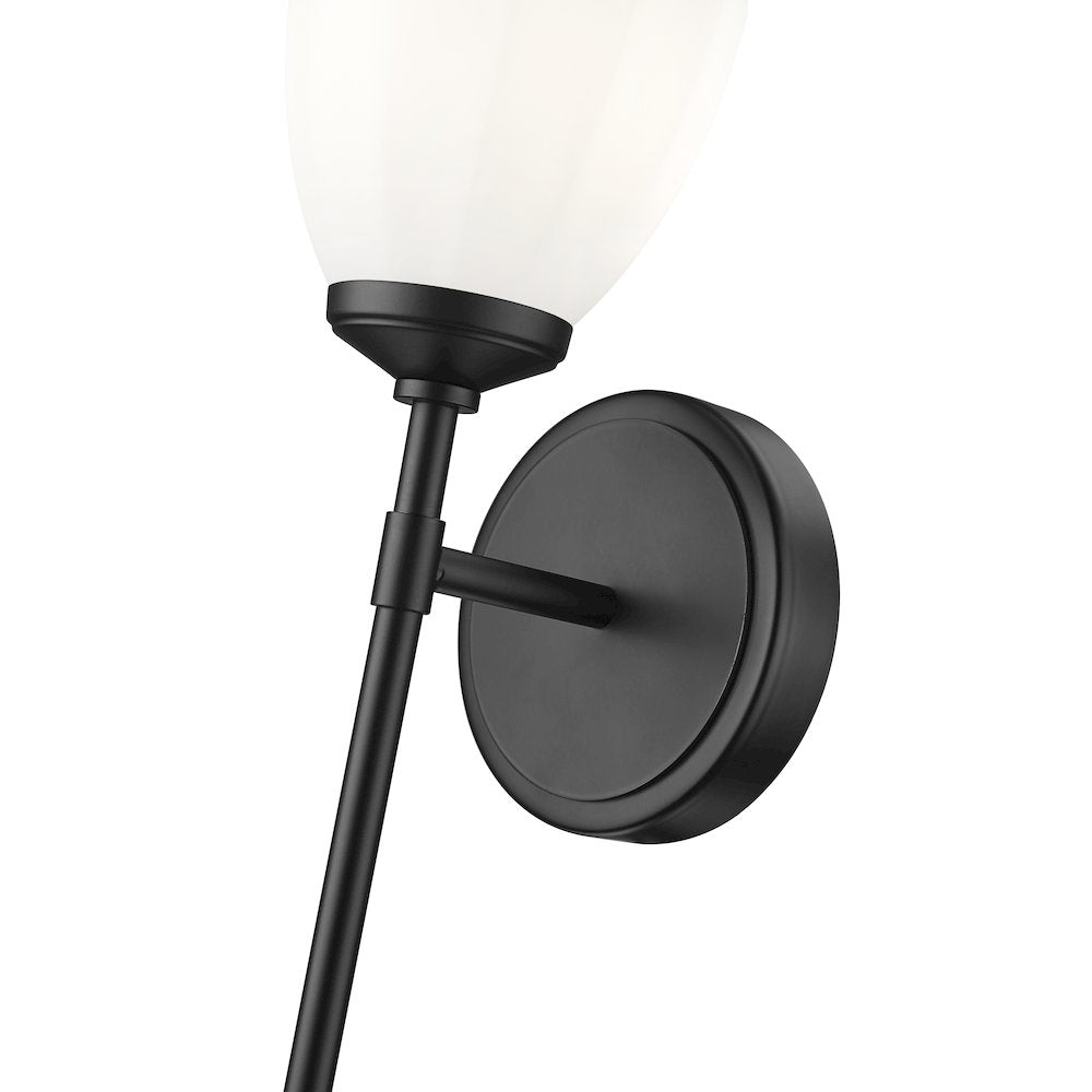 Z-Lite Oren 1 Light Wall Sconce in Matte Black color, Steel frame
