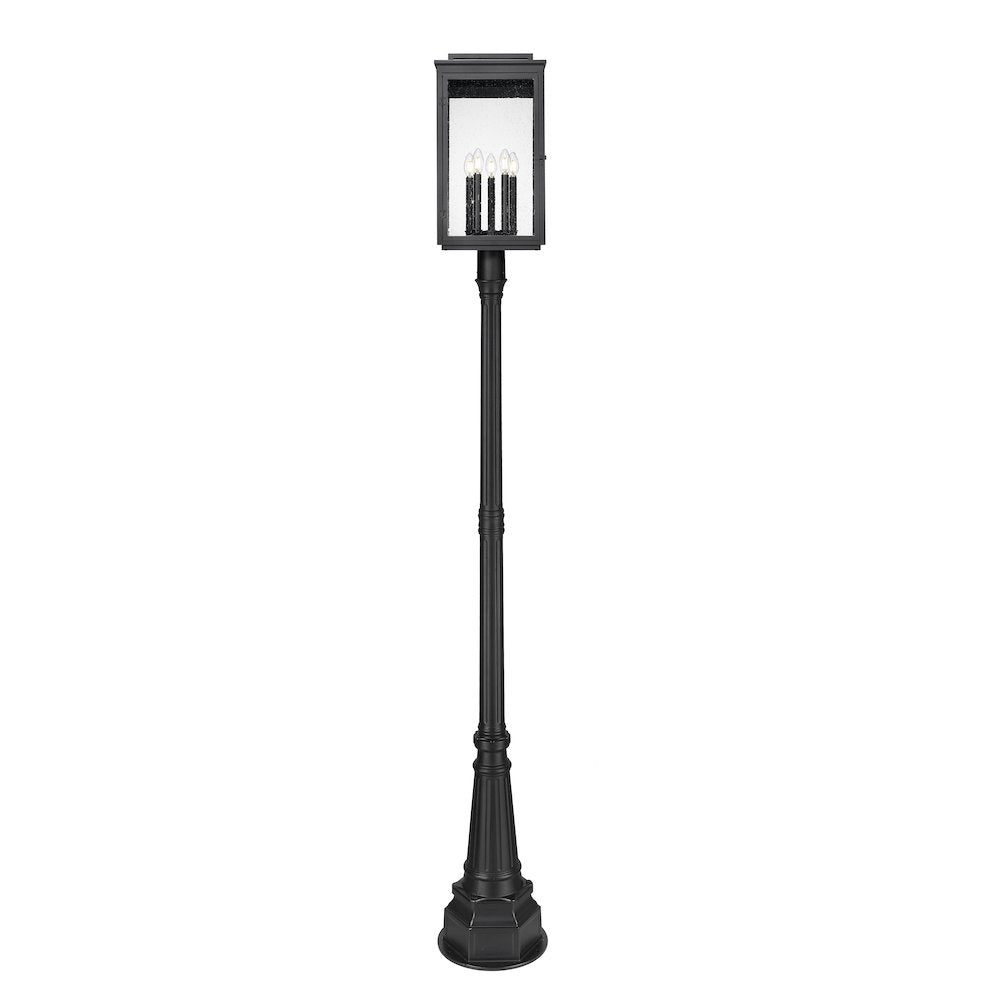 Z-Lite Hartwell 5 Light Outdoor Post Mounted Fixture in Sand Black color