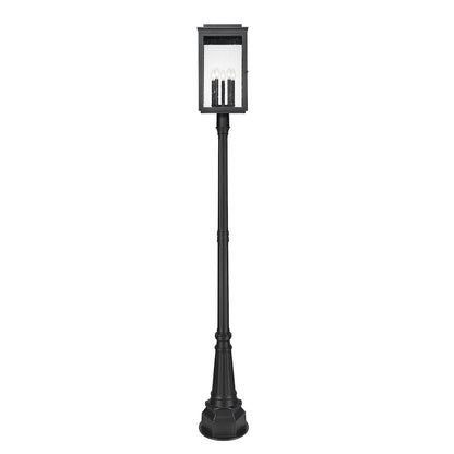 Z-Lite Hartwell 5 Light Outdoor Post Mounted Fixture in Sand Black color