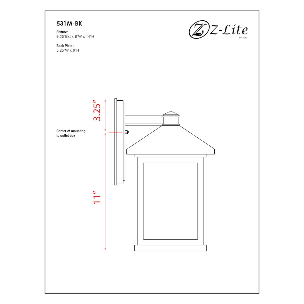 Z-Lite 1 Light Outdoor Wall Light