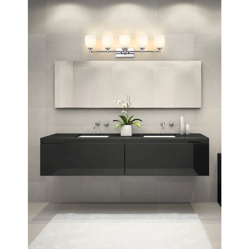 Z-Lite Oren 5 Light Vanity in Chrome  color, Steel frame