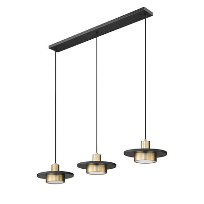 Z-Lite 3 Light Linear Chandelier, Matte Black + Modern Gold