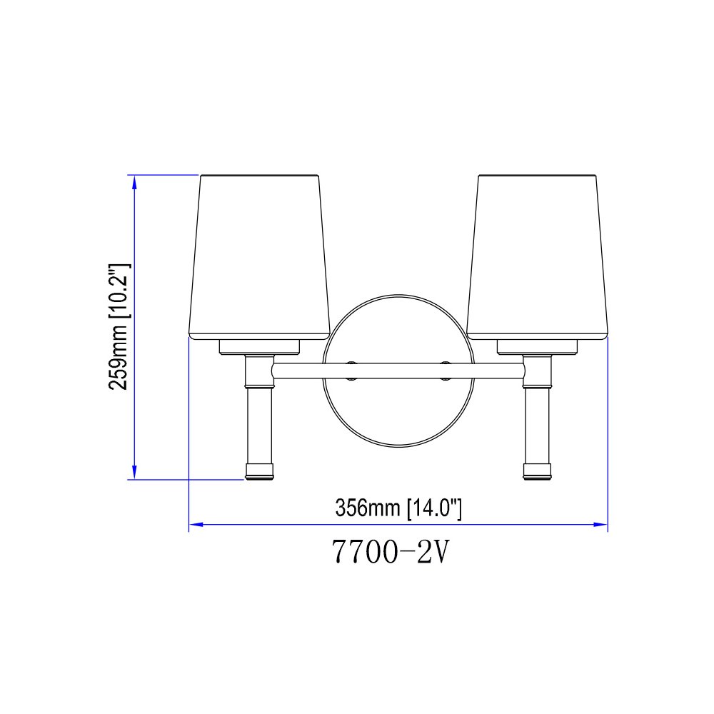 Z-Lite 2 Light Vanity, Modern Gold