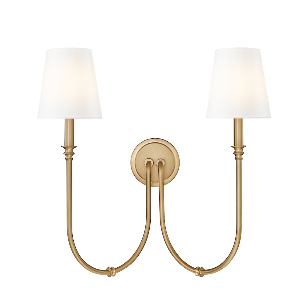 Z-Lite 2 Light Wall Sconce, Rubbed Brass