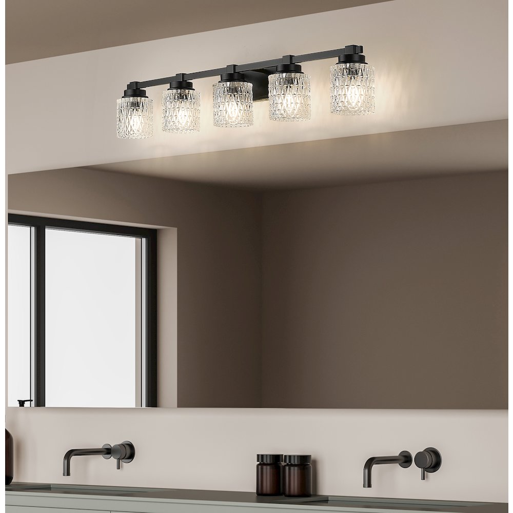Z-Lite 5 Light Vanity, Matte Black