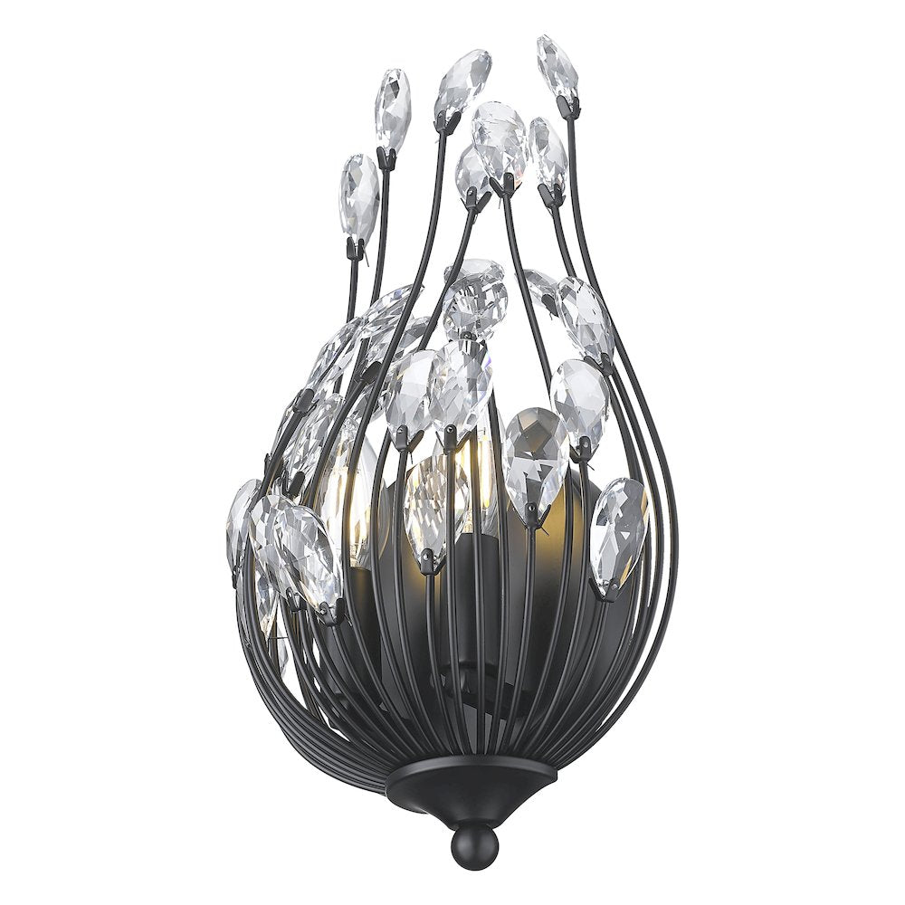 Z-Lite 2 Light Wall Sconce, Matte Black
