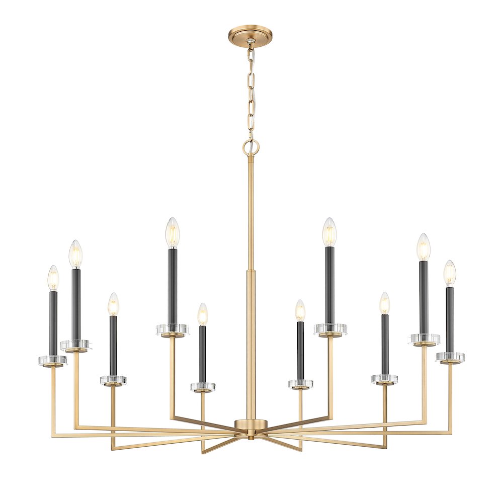 Z-Lite 10 Light Chandelier, Mordern Gold