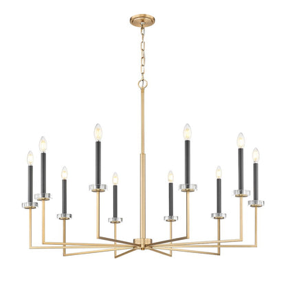 Z-Lite 10 Light Chandelier, Mordern Gold
