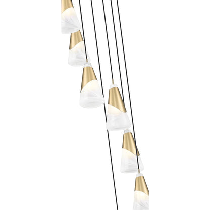 Z-Lite Aimie 7 Light Chandelier, Modern Gold