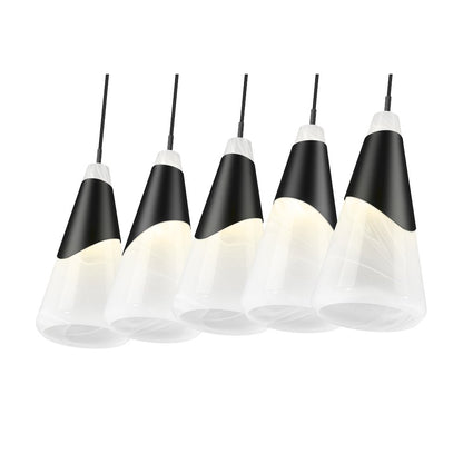 Z-Lite Aimie 5 Light Linear Chandelier, Matte Black