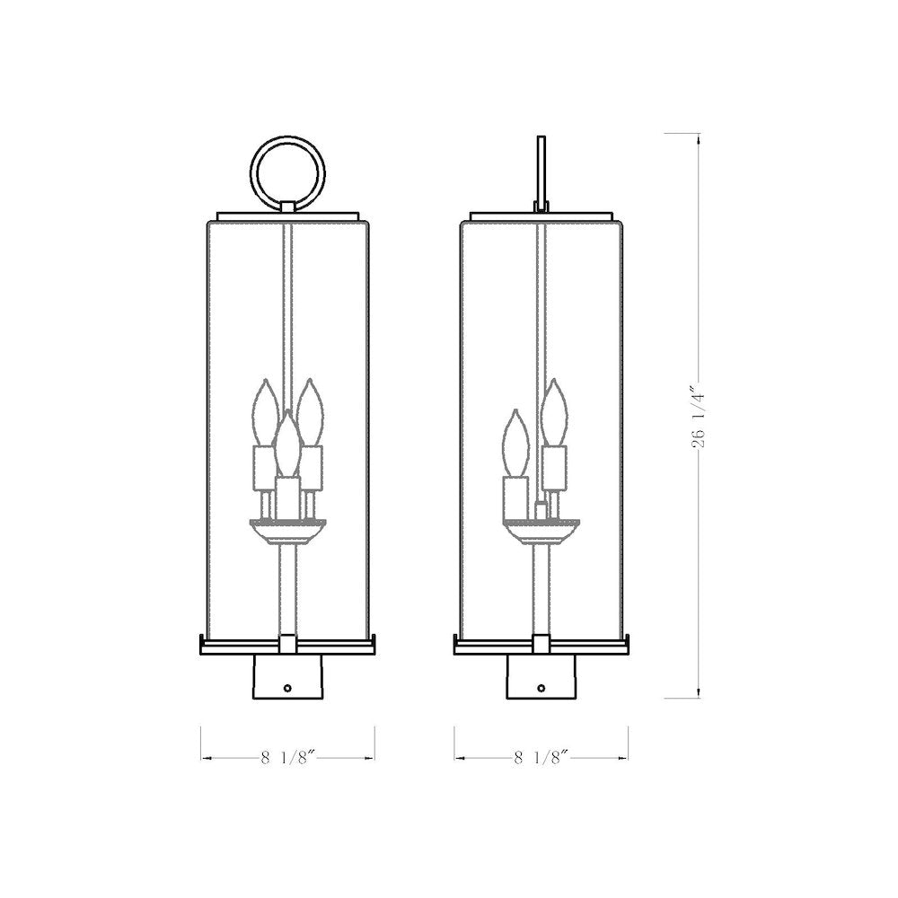 Z-Lite 3 Light Outdoor Post Mount Fixture