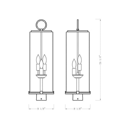 Z-Lite 3 Light Outdoor Post Mount Fixture
