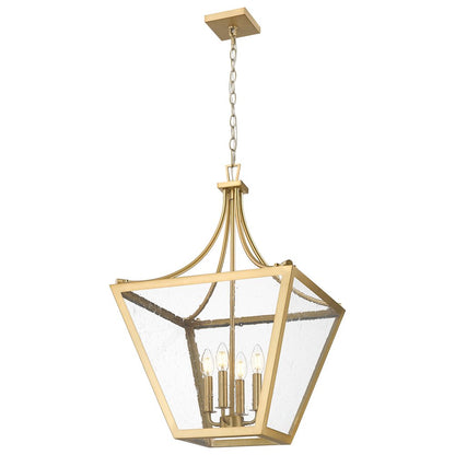 Z-Lite 4 Light Chandelier, Rubbed Brass