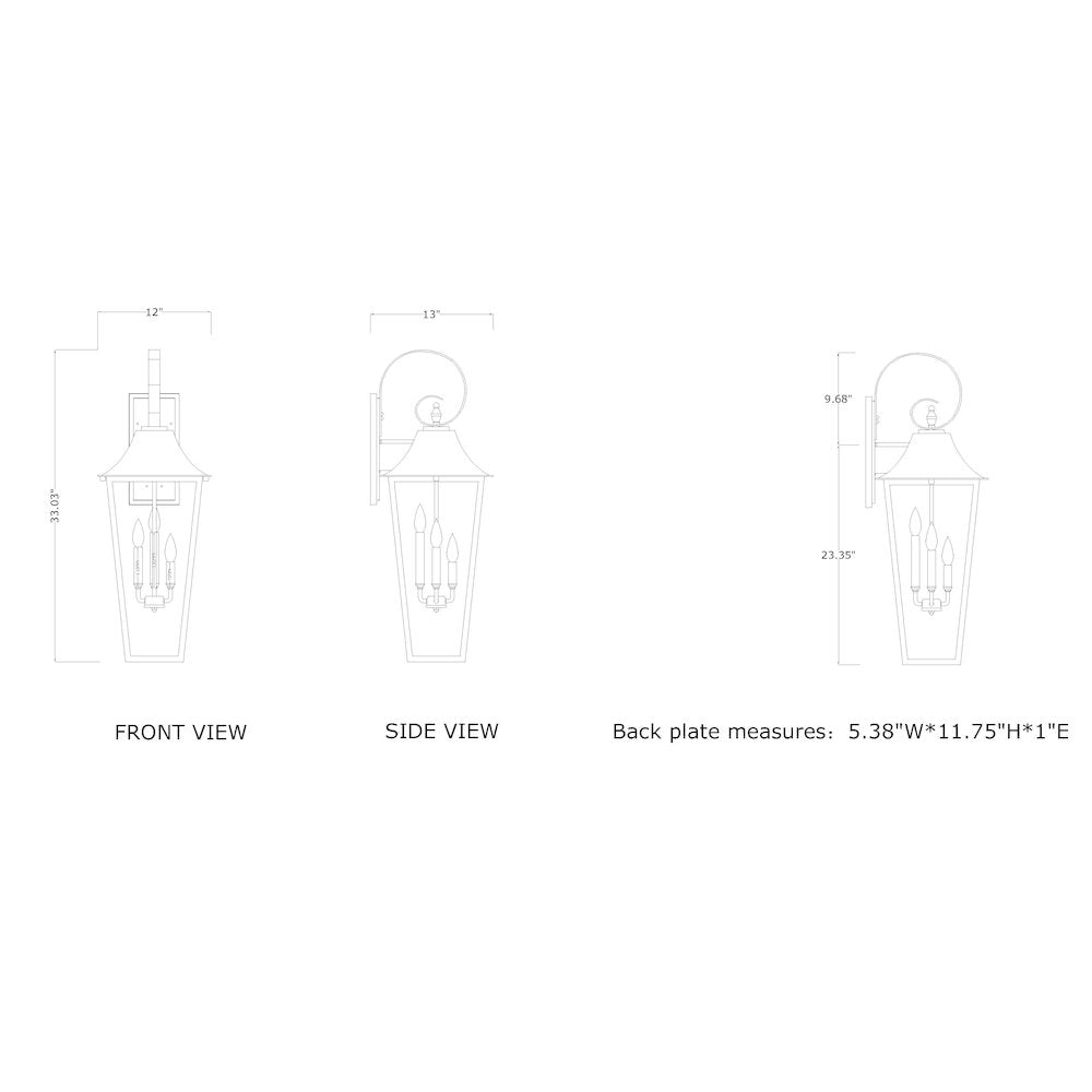 Z-Lite 3 Light Outdoor Wall Light
