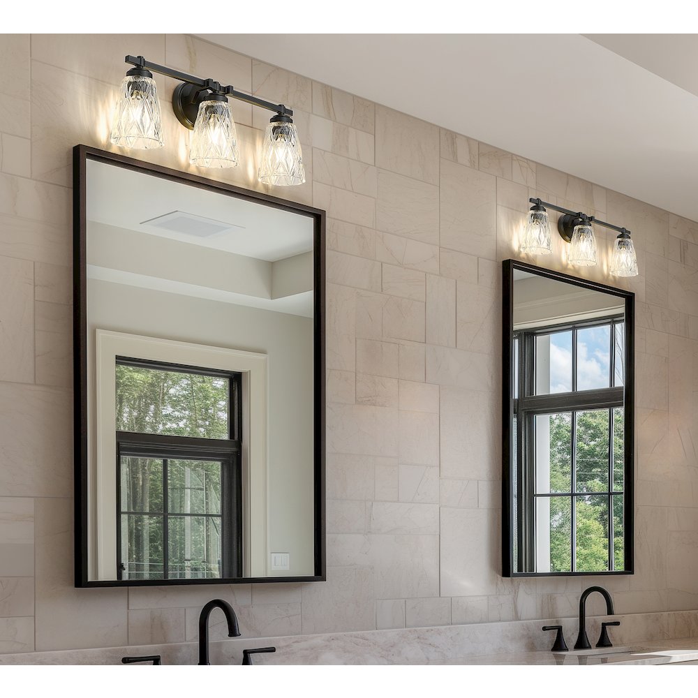 Z-Lite 3 Light Vanity, Matte Black