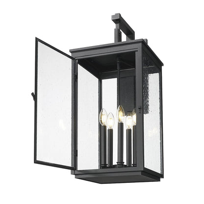 Z-Lite Hartwell 5 Light Outdoor Wall Light in Sand Black color, Aluminum frame