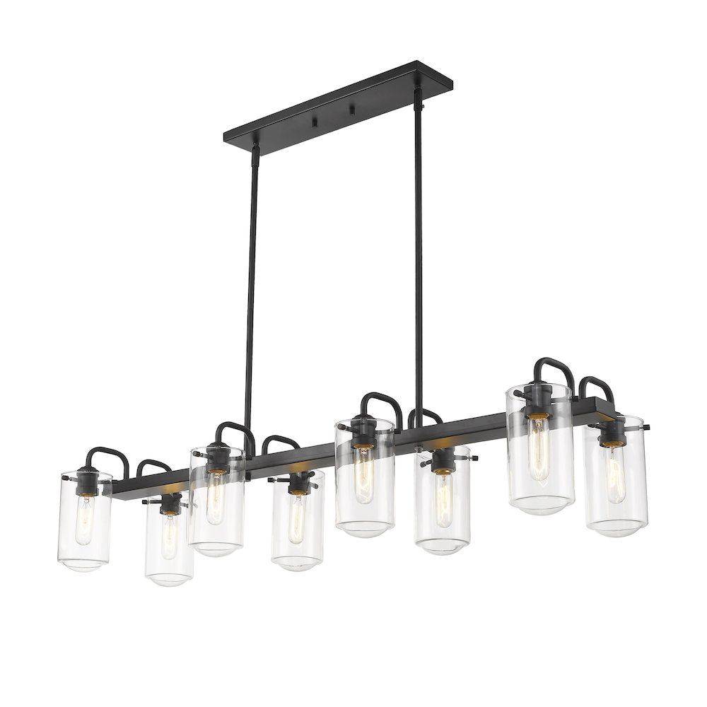 Z-Lite Delaney 8 Light Linear Chandelier, Matte Black