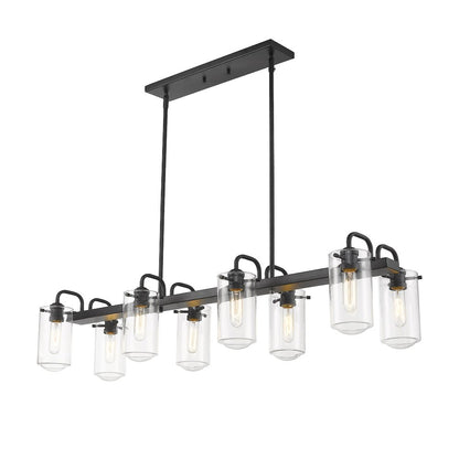 Z-Lite Delaney 8 Light Linear Chandelier, Matte Black