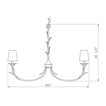 Z-Lite 8 Light Chandelier, Textured White